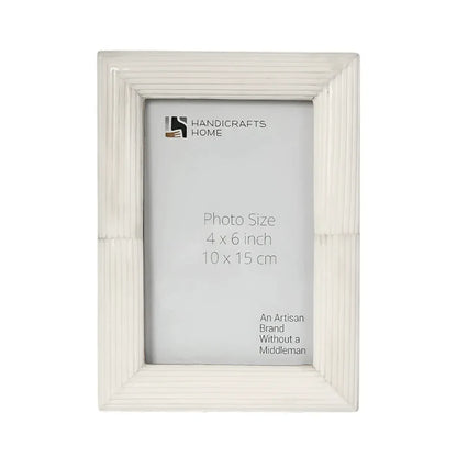 Handmade White Carved Bone Inlay Picture Frame - 4x6 5x7 8x10, for tabletop or wall display