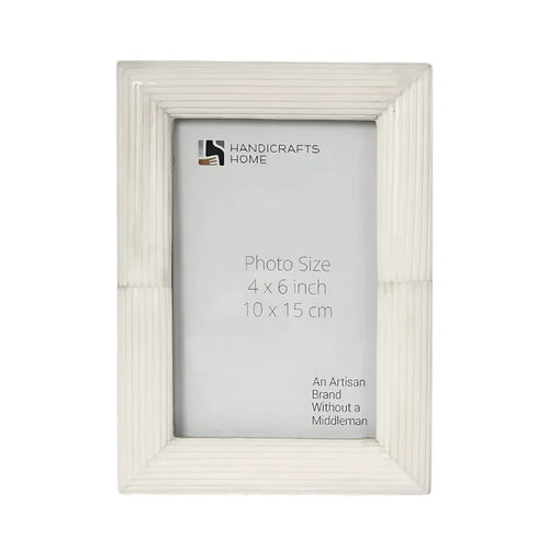 Handmade White Carved Bone Inlay Picture Frame - 4x6 5x7 8x10, for tabletop or wall display