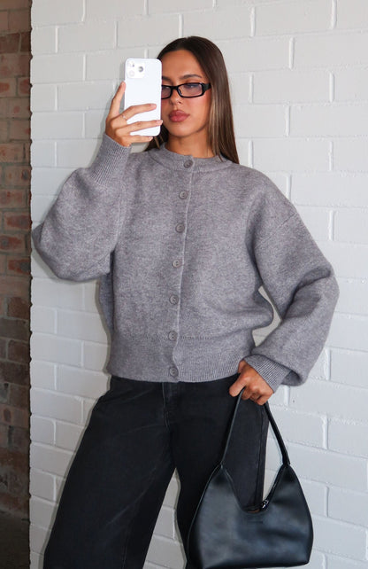 Filipa Knit Cardigan Grey Marle