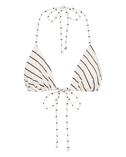 Golden Hour Bikini Top Cream/Choc Stripe