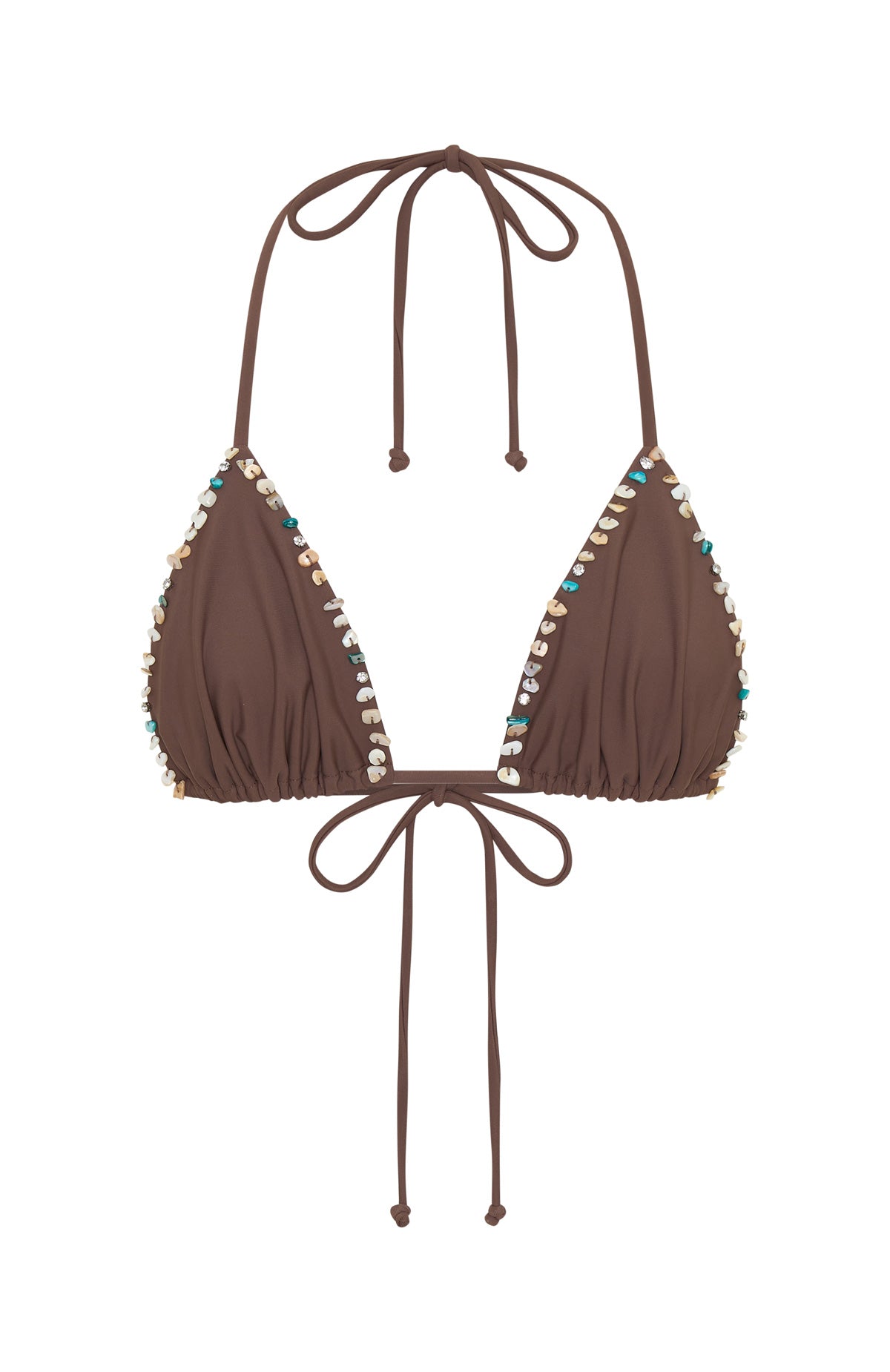 Isla Beaded Bikini Top Toasted Coconut