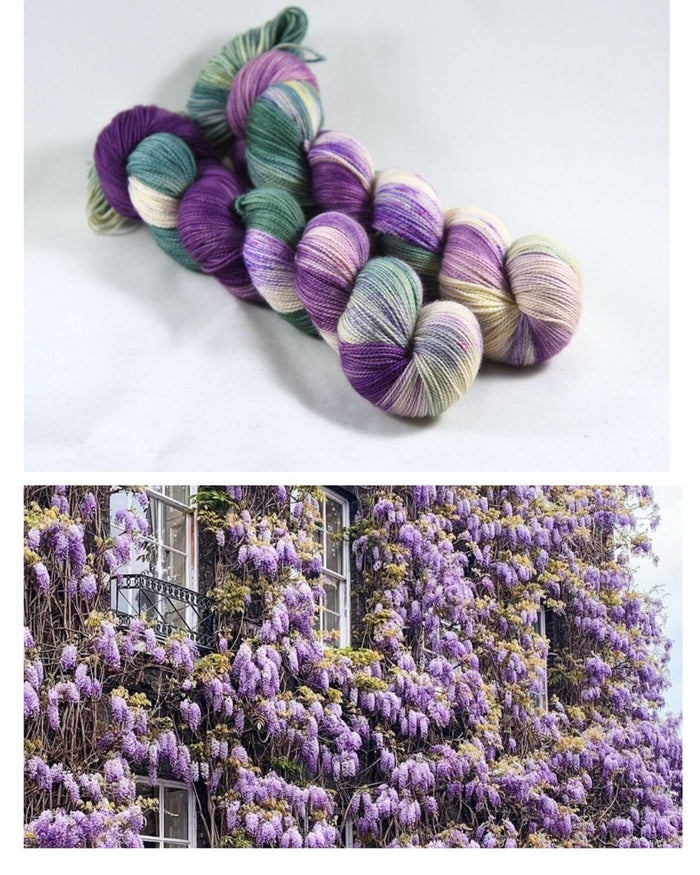 Destination Yarn fingering weight yarn First Class MCN Wisteria Season in London