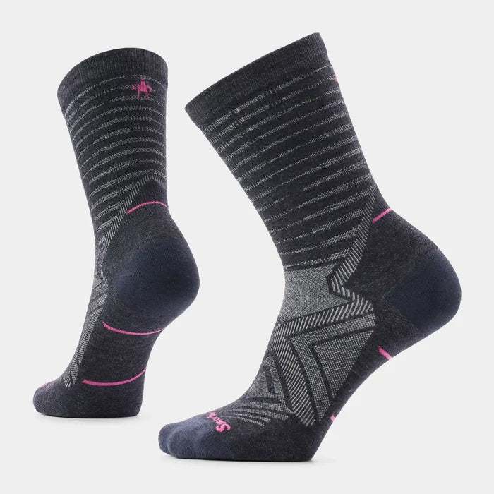 Women's Run Pattern Zero Cushion Crew Socks