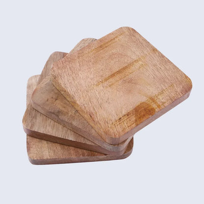 Handmade Wooden coasters set 4 in 4 inches 2, for protecting surfaces