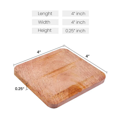 wooden coasters set 4 in 4 inches 2