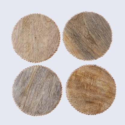 Handmade Wooden coasters set 4 in 4 inches 3, for protecting surfaces