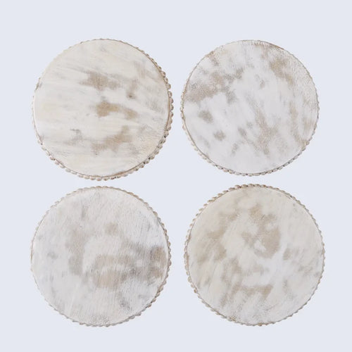 Handmade Wooden coasters set 4 in 4 inches 4, for protecting surfaces