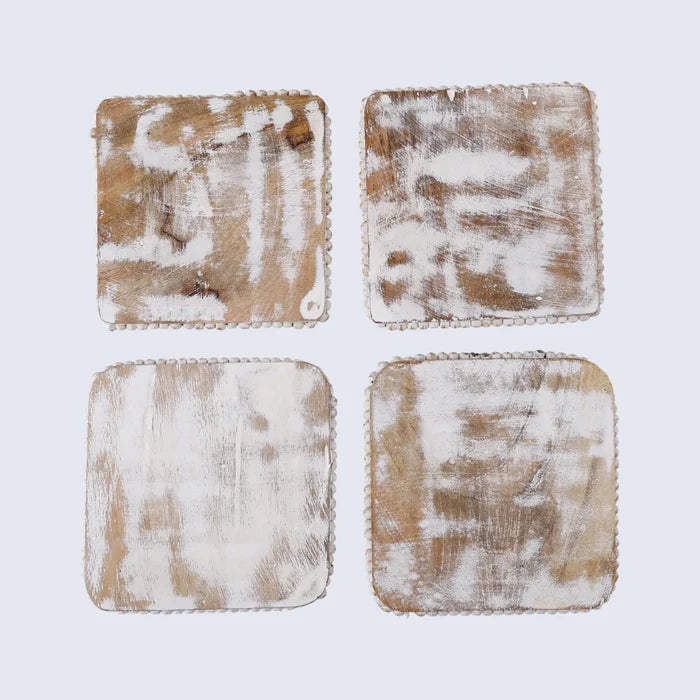Handmade Wooden coasters set 4 in 4 inches 5, for protecting surfaces