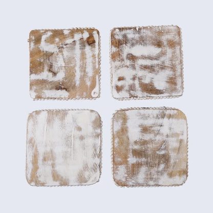 Handmade Wooden coasters set 4 in 4 inches 5, for protecting surfaces