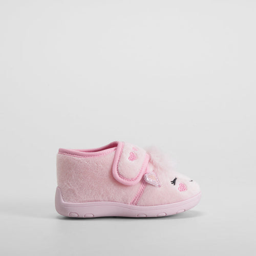 Zapatilla de casa detalles decorativos rosa OLYNE