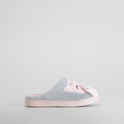 Zapatilla de casa diseño gatito gris OLYNE