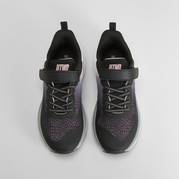 Zapatilla deportiva running fast negra y rosa UTWO