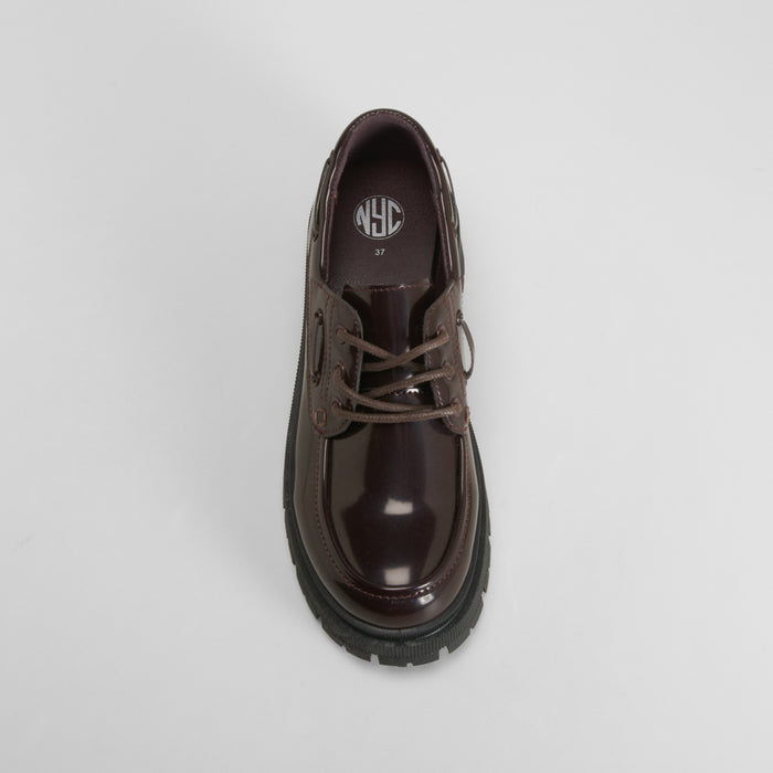 Zapato náutico chunky burdeos NYC