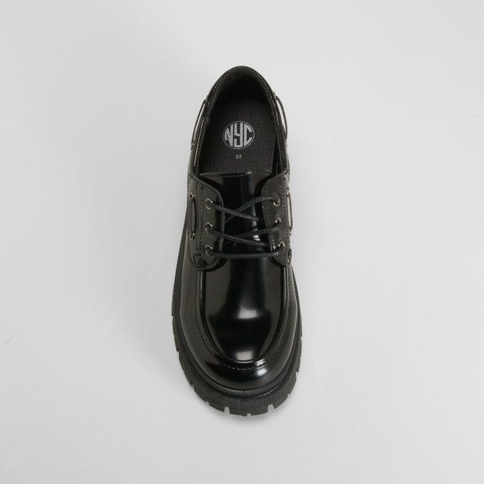 Zapato náutico chunky negro NYC